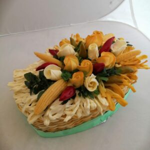 Syrová torta - kytica - v ošatke