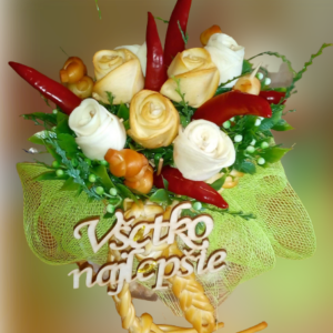 Syrová torta - kytica - vo váze guľa